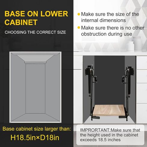 رفع الخلاط لرفع أجهزة الخزانة مع إغلاق ناعم شديد التحمل لخزانة المطبخ مع آلية القفل، يحمل ما يصل إلى 60 رطلاً، لأجهزة المطبخ الصغيرة، الزنك in Kuwait