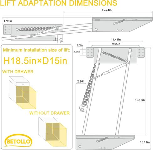 رفع الخلاط لرفع أجهزة الخزانة مع إغلاق ناعم شديد التحمل لخزانة المطبخ مع آلية القفل، يحمل ما يصل إلى 60 رطلاً، لأجهزة المطبخ الصغيرة، الزنك in Kuwait