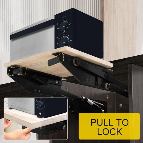 رفع الخلاط لرفع أجهزة الخزانة مع إغلاق ناعم شديد التحمل لخزانة المطبخ مع آلية القفل، يحمل ما يصل إلى 60 رطلاً، لأجهزة المطبخ الصغيرة، الزنك in Kuwait