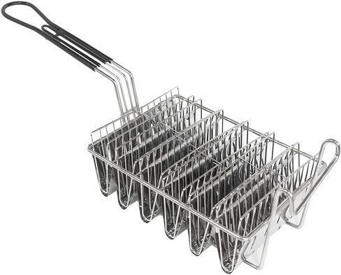 SOTECH Tortilla Fry Basket Kitchen Fried Cooking Taco French Fries Basket for Deep Fat Fryer Squarec Basket Stainless Steel (4 Grid) in Saudi Arabia