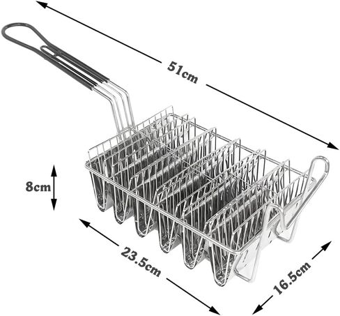 SOTECH Tortilla Fry Basket Kitchen Fried Cooking Taco French Fries Basket for Deep Fat Fryer Squarec Basket Stainless Steel (4 Grid) in Saudi Arabia