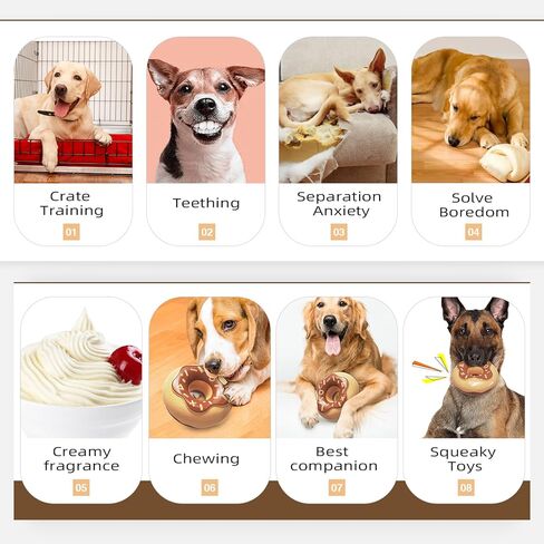 Dog Chew Toys for Aggressive Chewers,Indestructible Tough Squeaky Mental Stimulation Teeth Grinding,Interactive Dog Chew Toys for Small Medium Dogs(Chocolate) in Saudi Arabia