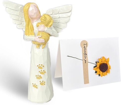 زينة تذكارية للحيوانات الأليفة من Angel، هدايا تذكارية للكلاب والقطط، تماثيل ملاك من الراتنج، هدية تعاطف مع الحيوانات الأليفة، هدية تذكارية لمالك حيوان أليف حزين، تماثيل ملاك للكلاب. فقدان هدية تعاطف الكلاب، أبيض in Saudi Arabia