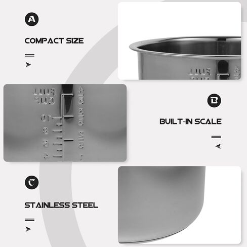 Lurrose Rice Cooker Liner Stainless Rice Cooker Replace Inner Pressure Cooker Liner Cooking Pot Inner for Kitchen 5L in Saudi Arabia