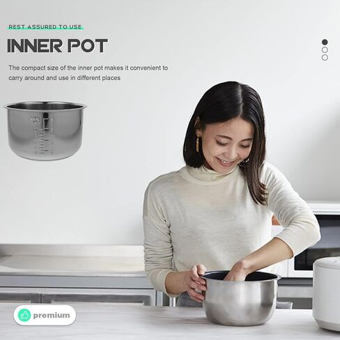 Lurrose Rice Cooker Liner Stainless Rice Cooker Replace Inner Pressure Cooker Liner Cooking Pot Inner for Kitchen 5L in Saudi Arabia