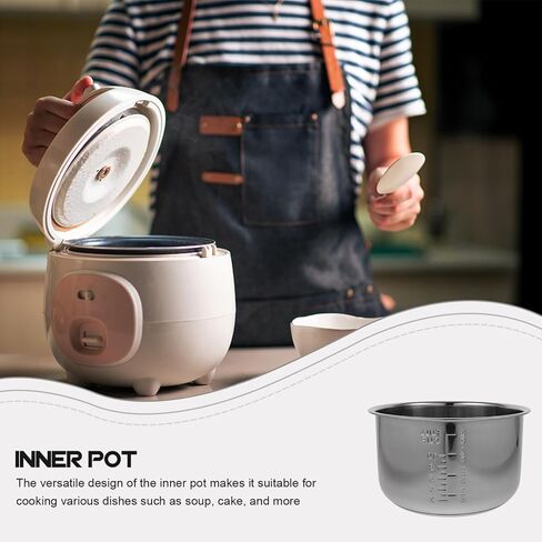 Lurrose Rice Cooker Liner Stainless Rice Cooker Replace Inner Pressure Cooker Liner Cooking Pot Inner for Kitchen 5L in Saudi Arabia