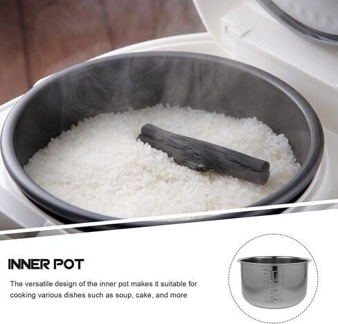Lurrose Rice Cooker Liner Stainless Rice Cooker Replace Inner Pressure Cooker Liner Cooking Pot Inner for Kitchen 5L in Saudi Arabia