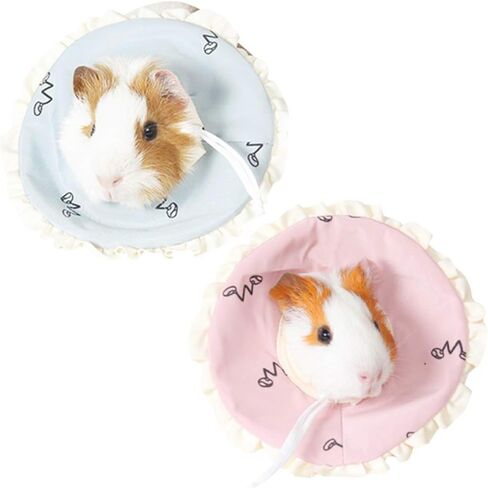 La La Pet® 2Pcs Recovery Pet Collar for Ferret Hamster Recovery Cone E-Collar Rabbit Protection Cone Guinea Pig Neck Recovery Elizabeth Collar Adjustable for Small Animal Squirrel Chinchilla, S in Saudi Arabia