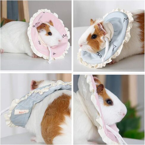 La La Pet® 2Pcs Recovery Pet Collar for Ferret Hamster Recovery Cone E-Collar Rabbit Protection Cone Guinea Pig Neck Recovery Elizabeth Collar Adjustable for Small Animal Squirrel Chinchilla, S in Saudi Arabia