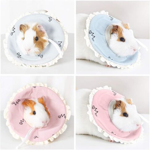 La La Pet® 2Pcs Recovery Pet Collar for Ferret Hamster Recovery Cone E-Collar Rabbit Protection Cone Guinea Pig Neck Recovery Elizabeth Collar Adjustable for Small Animal Squirrel Chinchilla, S in Saudi Arabia