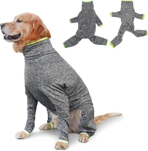 kathson Dog Recovery Suit,Comfortable & Breathable Dog Surgery Recovery Suit After Surgery, Anti-Licking Dog Onesie for Female Male Dogs,Substitute E-Collar & Cone(Grey), 9XL in Saudi Arabia