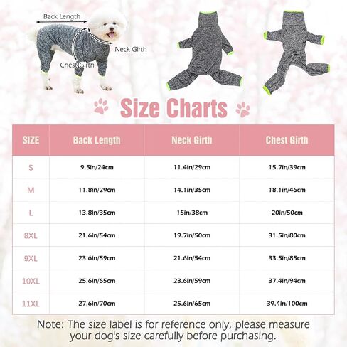 kathson Dog Recovery Suit,Comfortable & Breathable Dog Surgery Recovery Suit After Surgery, Anti-Licking Dog Onesie for Female Male Dogs,Substitute E-Collar & Cone(Grey), 9XL in Saudi Arabia