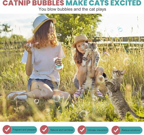 فقاعات النعناع البري من Ganbaro®، فقاعات القطط الشفافة غير السامة، فقاعات القطط التفاعلية لتحفيز القطط في الداخل والخارج، زجاجة مع عصا مدمجة 120 مل in Kuwait