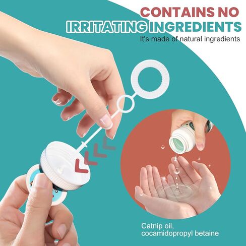 فقاعات النعناع البري من Ganbaro®، فقاعات القطط الشفافة غير السامة، فقاعات القطط التفاعلية لتحفيز القطط في الداخل والخارج، زجاجة مع عصا مدمجة 120 مل in Kuwait