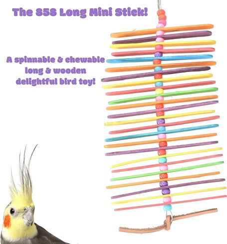 Bonka Bird Toys Long Mini Sticks Bird Toy Parrot cage Craft Cages Cockatiel Parakeet (Natural) in Saudi Arabia