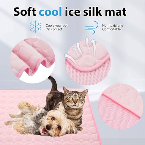 Dog Cooling Mat - Pet Cooling Pads Dog Self Cooling Mat Waterproof Bottom Blanket Pad Bed Kennel Mat for Dogs Cats in Saudi Arabia