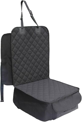 Car Front Seat Cover for Dog, Water Proof and Anti-Slip, Protect Front Seat from Scratches Scuffs Shedding Mud and Easy Washing Cleaning, Pet Supplies- Black in Kuwait