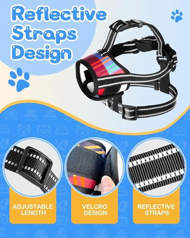 كمامة بيست اب للكلاب متوسطة الحجم، كمامات ناعمة مضادة للعض، طوق مضغ ونباح وثلاثة أشرطة عاكسة، تسمح بشرب القماش كمامة قابلة للتعديل للكلاب متوسطة الحجم - مقاس M in Kuwait