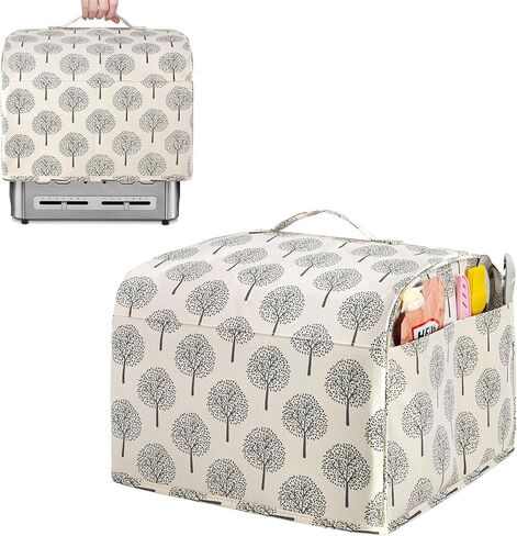 غطاء غبار محمصة الخبز 4 شرائح من YARWO متوافق مع Cuisinart CPT-435P1/CPT-640P1، شاطئ هاميلتون، أوستر، غطاء ماكينة الخبز القطني القابل للمسح يناسب معظم المحامص ذات الفتحات الطويلة ذات 4 شرائح، شجرة in Kuwait