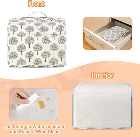 غطاء غبار محمصة الخبز 4 شرائح من YARWO متوافق مع Cuisinart CPT-435P1/CPT-640P1، شاطئ هاميلتون، أوستر، غطاء ماكينة الخبز القطني القابل للمسح يناسب معظم المحامص ذات الفتحات الطويلة ذات 4 شرائح، شجرة in Kuwait