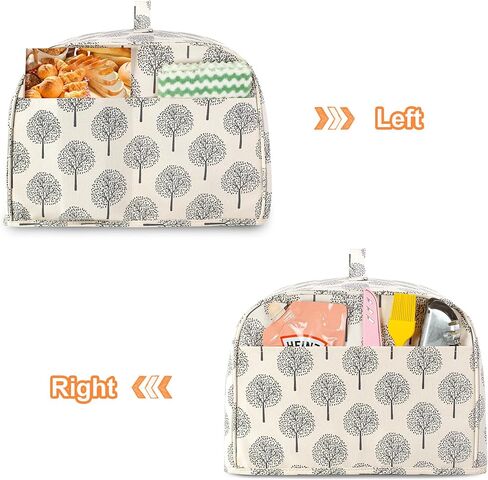 غطاء غبار محمصة الخبز 4 شرائح من YARWO متوافق مع Cuisinart CPT-435P1/CPT-640P1، شاطئ هاميلتون، أوستر، غطاء ماكينة الخبز القطني القابل للمسح يناسب معظم المحامص ذات الفتحات الطويلة ذات 4 شرائح، شجرة in Kuwait