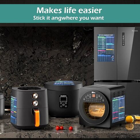 GeeRic Air Fryer Magnetic Cheat Sheet Set, 2 Pack Air Fryer Accessories Cook Times, Comprehensive Air Fryer Cooking Times Guide for Perfect Meals Every Time in Kuwait