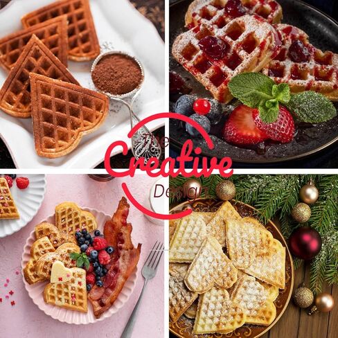 Mini Waffle Maker,4 Inch Non-Stick Griddle for Waffles,Heart Shape Design Waffle Iron,Portable Pancake Maker Machine for Kid,Easy to Clean,Perfect for Make Snacks,Sandwich,Eggs (Red) in Saudi Arabia