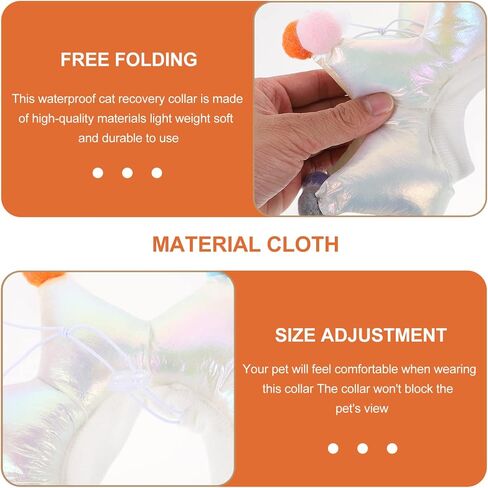 Puppy Collar Cat Recovery Cone Collar Lovely Pom Pom Star Pet Neck Safety Elizabethan for Dog Puppy Surgery (L) Pets in Saudi Arabia