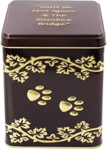 Large Rainbow Bridge Paw Print Economy Pet Cremation Urn Tin - 85 Cubic Inch Capacity for a Pet Weighing up to 70 Pounds - Pet Memorial Urn Tin for Ashes in Saudi Arabia