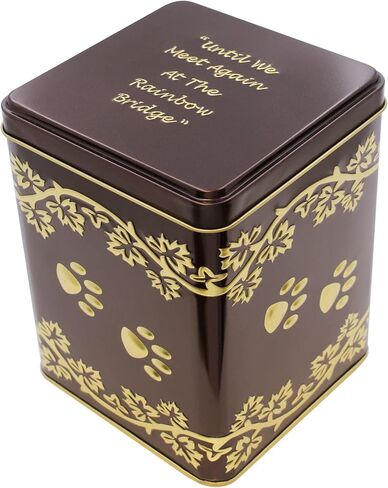 Large Rainbow Bridge Paw Print Economy Pet Cremation Urn Tin - 85 Cubic Inch Capacity for a Pet Weighing up to 70 Pounds - Pet Memorial Urn Tin for Ashes in Saudi Arabia