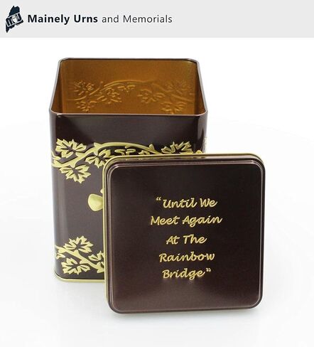 Large Rainbow Bridge Paw Print Economy Pet Cremation Urn Tin - 85 Cubic Inch Capacity for a Pet Weighing up to 70 Pounds - Pet Memorial Urn Tin for Ashes in Saudi Arabia
