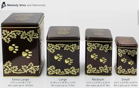 Large Rainbow Bridge Paw Print Economy Pet Cremation Urn Tin - 85 Cubic Inch Capacity for a Pet Weighing up to 70 Pounds - Pet Memorial Urn Tin for Ashes in Saudi Arabia