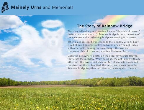 Large Rainbow Bridge Paw Print Economy Pet Cremation Urn Tin - 85 Cubic Inch Capacity for a Pet Weighing up to 70 Pounds - Pet Memorial Urn Tin for Ashes in Saudi Arabia