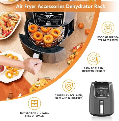 Rack for Ninja AF161 Max XL Air Fryer,304 Stainless Steel Multi Layer Dehydrator Rack Accessories Compatible with Ninja AF161 Max XL Air Fryer in Saudi Arabia