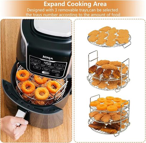 Rack for Ninja AF161 Max XL Air Fryer,304 Stainless Steel Multi Layer Dehydrator Rack Accessories Compatible with Ninja AF161 Max XL Air Fryer in Saudi Arabia