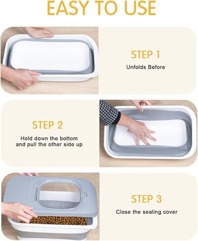 10 Lbs Dog Food Storage Container，Collapsible Pet Food Storage with Airtight Lid ，Silicone Pet Bowl and Dog Food Scoop，Cat Food Storage container Dry Food for Pets, Rice,Cereal in Saudi Arabia