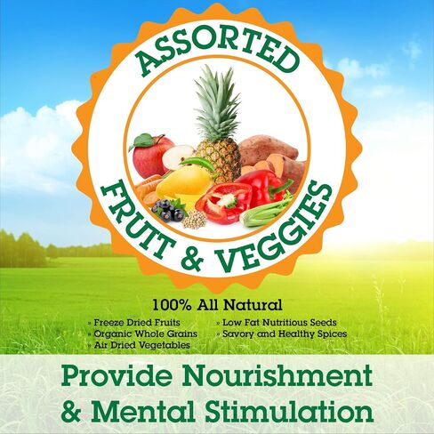 Parrot Food - Parakeet Food - Cockatiel Food - Bird Food - Cooks in 3-15 min with Natural & Organic Grains - Legumes - Non-GMO Fruits, Vegetables, & Health Orientated Spices in Saudi Arabia