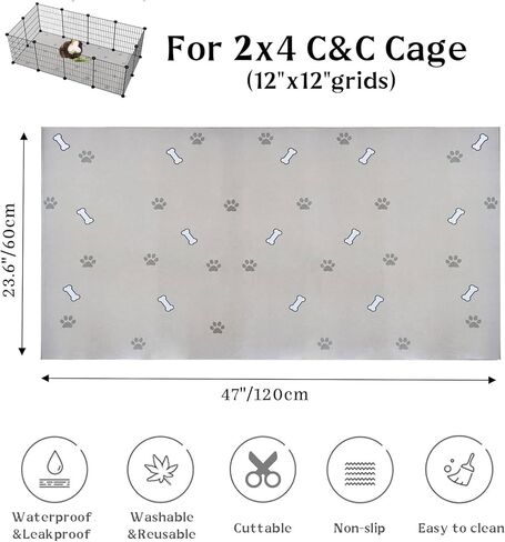 مانعة للتسرب قفص أرنب قماش القنب أسفل 47 "× 24" مقاوم للماء قفص الأرنب أسفل بطانة بولي كلوريد الفينيل خنزير غينيا قفص أسفل حصيرة قاعدة الفراش خنزير غينيا لقفص الحيوانات الصغيرة قطع بسهولة لتناسب روضة الأطفال in Kuwait