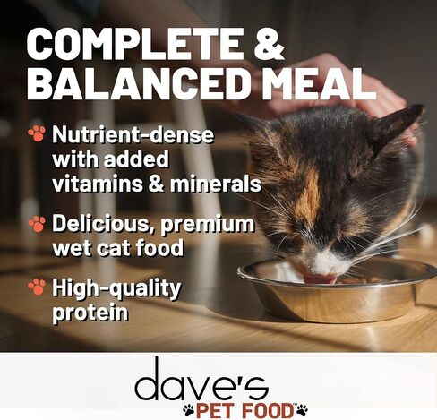 Dave's Pet Food Grain Free Wet Canned Cat Food (Pate, Gobblicious Gourmet), Made in USA Naturally Healthy Wet Cat Food, Added Vitamins & Minerals, Grain-Free, 13 oz Cans (Case of 12) in Kuwait