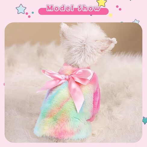Pet Dog Clothes Dog Sweater Soft Thickening Warm Pup Dogs (Pink blue, XX-Small) in Saudi Arabia