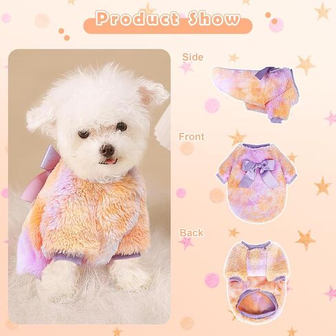 Pet Dog Clothes Dog Sweater Soft Thickening Warm Pup Dogs (Pink blue, XX-Small) in Saudi Arabia