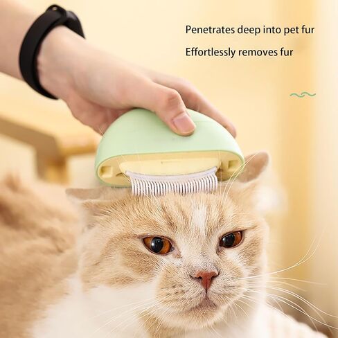 Portable Pebble Shell Brush，Cat Hair Brush with Water, 3 in 1 Cat Grooming Brush,Pet Hair Removal Comb with WaterTank, Wet Cat Comb, 2 in 1 CleaningBrush Cat (Pink) in Saudi Arabia
