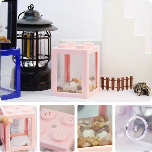 Mini Sea Monkey Tank, Small Shrimp Tank Stackable Mini Aquariums for Fairy Shrimp Eggs Moss Balls, 0.25 Gallon Temporary Betta Fish Tank Ant Feeding Case Mini Reptile Tank in Saudi Arabia