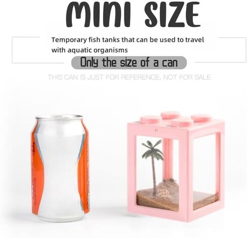 Mini Sea Monkey Tank, Small Shrimp Tank Stackable Mini Aquariums for Fairy Shrimp Eggs Moss Balls, 0.25 Gallon Temporary Betta Fish Tank Ant Feeding Case Mini Reptile Tank in Saudi Arabia