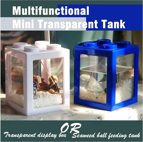 Mini Sea Monkey Tank, Small Shrimp Tank Stackable Mini Aquariums for Fairy Shrimp Eggs Moss Balls, 0.25 Gallon Temporary Betta Fish Tank Ant Feeding Case Mini Reptile Tank in Saudi Arabia
