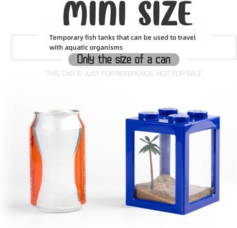 Mini Sea Monkey Tank, Small Shrimp Tank Stackable Mini Aquariums for Fairy Shrimp Eggs Moss Balls, 0.25 Gallon Temporary Betta Fish Tank Ant Feeding Case Mini Reptile Tank in Saudi Arabia