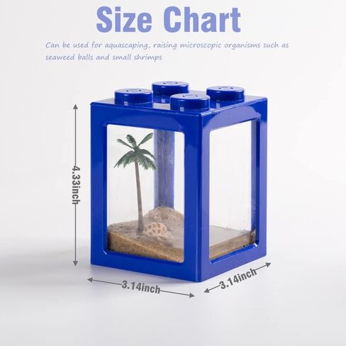 Mini Sea Monkey Tank, Small Shrimp Tank Stackable Mini Aquariums for Fairy Shrimp Eggs Moss Balls, 0.25 Gallon Temporary Betta Fish Tank Ant Feeding Case Mini Reptile Tank in Saudi Arabia