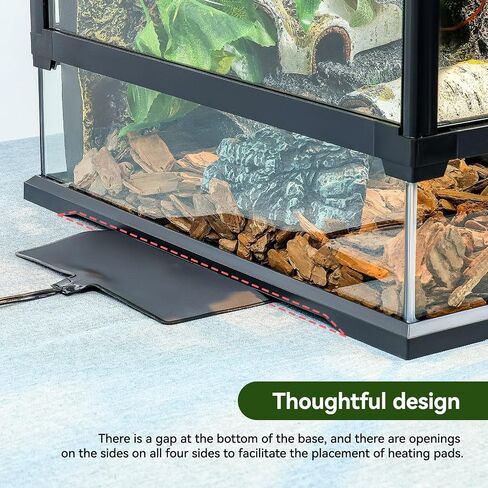35 gallon Glass Reptile Tank Front opening Terrarium Suitable for Leopard Geckos, Snakes, Chameleons,Watertight Base, Ventilated Metal Mesh Top, Pre-Drilled Cable Holes (24''x18''x18'') in Saudi Arabia