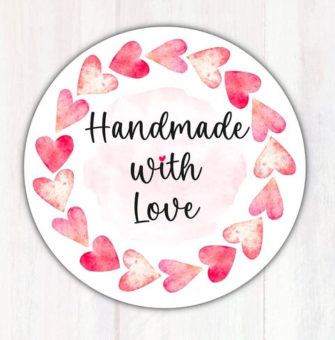 100 قطعة مقاس 5.08 سم مصنوعة يدويًا مع ملصقات الحب. ملصقات لاصقة ذات قلوب ملونة لتغليف الأعمال الصغيرة in Kuwait