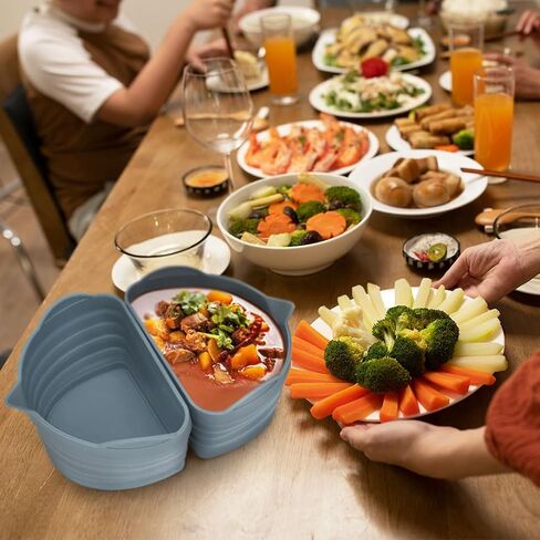 2 Silicone Slow Cooker Divider Liners, 1 Silicone Mat and 2 Silicone Oven Mitts; 2 Round Liners for 6-8 Qt Crock Pot with Handles and Pour Spouts; Food Grade, Reusable, Dishwasher Safe, Easy Clean Up in Saudi Arabia